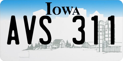 IA license plate AVS311