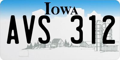 IA license plate AVS312