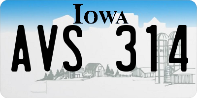 IA license plate AVS314