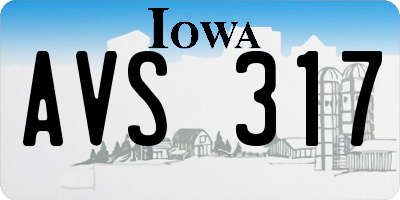 IA license plate AVS317