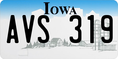 IA license plate AVS319