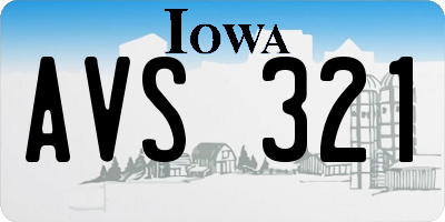 IA license plate AVS321