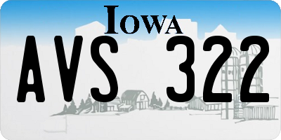 IA license plate AVS322