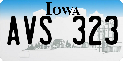 IA license plate AVS323