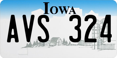 IA license plate AVS324