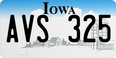 IA license plate AVS325