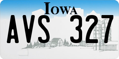 IA license plate AVS327