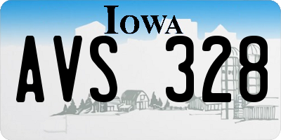IA license plate AVS328