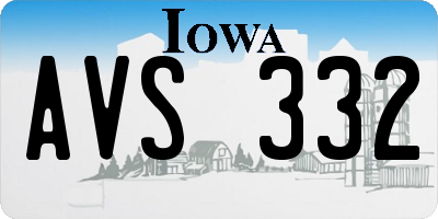 IA license plate AVS332
