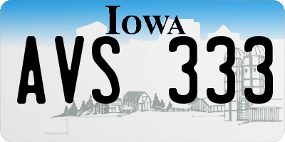 IA license plate AVS333