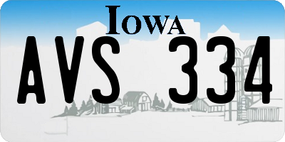 IA license plate AVS334