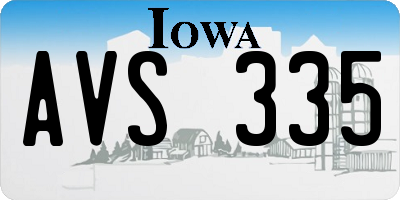 IA license plate AVS335