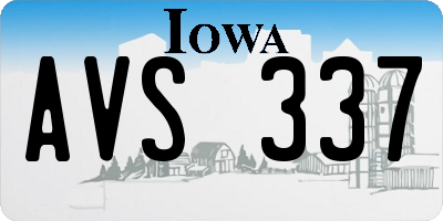 IA license plate AVS337