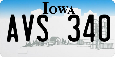 IA license plate AVS340