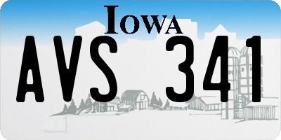 IA license plate AVS341