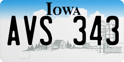 IA license plate AVS343