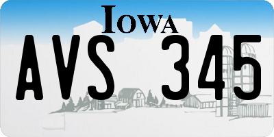 IA license plate AVS345