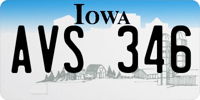 IA license plate AVS346