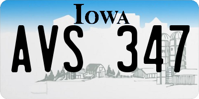 IA license plate AVS347