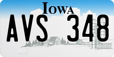 IA license plate AVS348