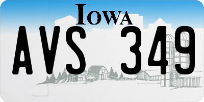 IA license plate AVS349