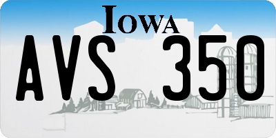 IA license plate AVS350