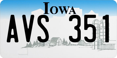IA license plate AVS351