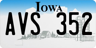 IA license plate AVS352