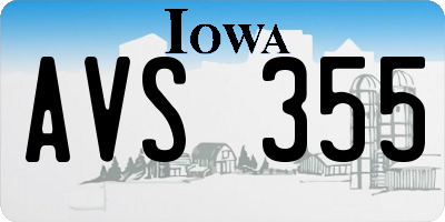 IA license plate AVS355