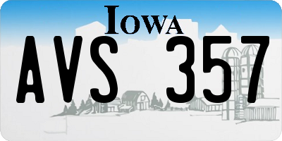 IA license plate AVS357