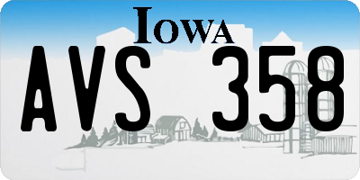 IA license plate AVS358