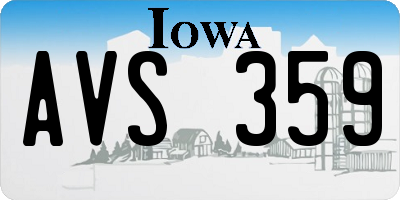 IA license plate AVS359