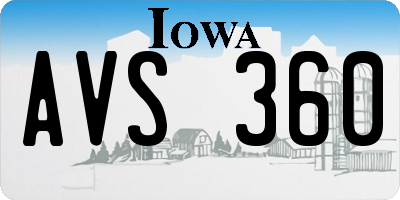 IA license plate AVS360