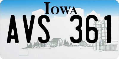 IA license plate AVS361