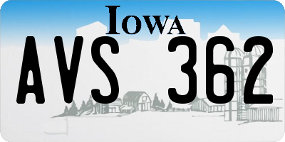 IA license plate AVS362