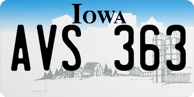 IA license plate AVS363