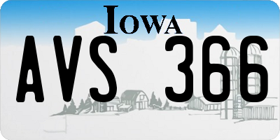 IA license plate AVS366