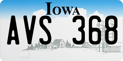IA license plate AVS368
