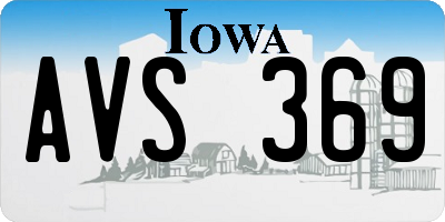 IA license plate AVS369