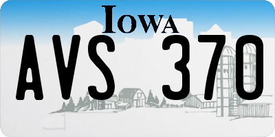 IA license plate AVS370