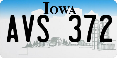 IA license plate AVS372