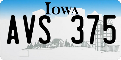 IA license plate AVS375