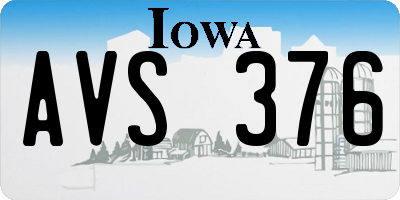 IA license plate AVS376