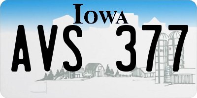 IA license plate AVS377