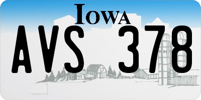 IA license plate AVS378