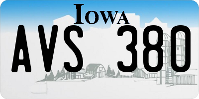 IA license plate AVS380