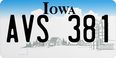IA license plate AVS381
