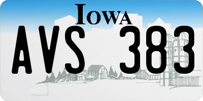 IA license plate AVS383