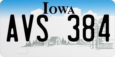 IA license plate AVS384