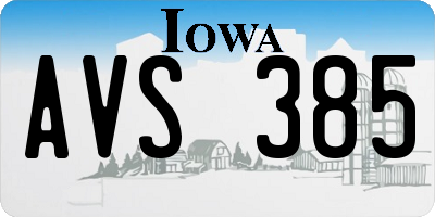 IA license plate AVS385